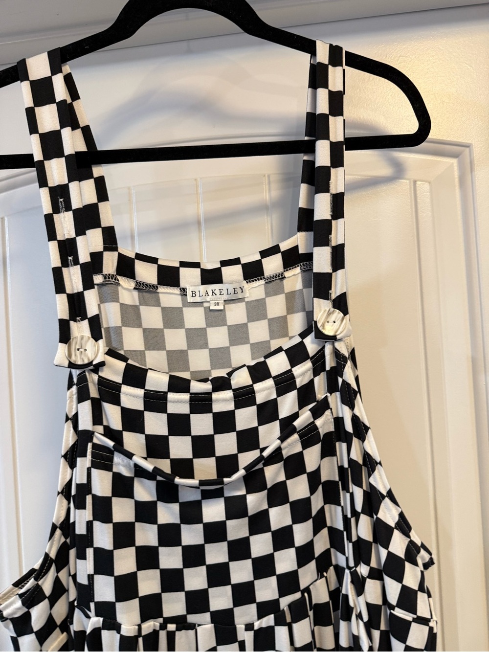 Blakeley Black & White Checkered Overalls - Picture 3 of 5